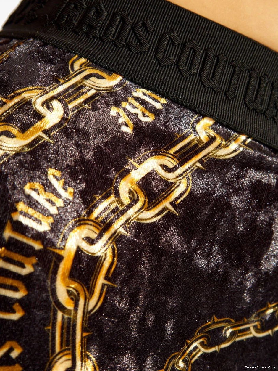 Affordable Versace Jeans chain-print Women flared Couture leggings 0727
